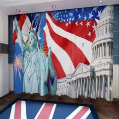 Classic Statue Window Curtains CUR-0634