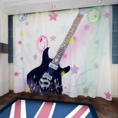 Pretty Guitar Window Curtains CUR-0636