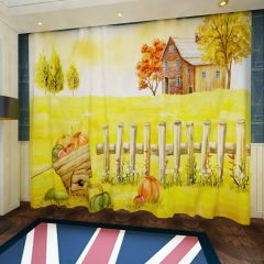 Autumn Farm Window Curtains CUR-0637