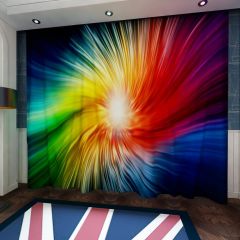 Colorful Fire Window Curtains CUR-0652