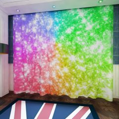 Rainbow Colored Sparkles Window Curtains CUR-0658