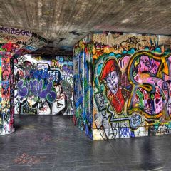 Graffiti Wall Photography Scenery Backdrop Graffiti Theme Banner EHY-006