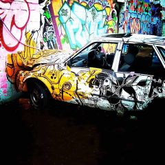 Graffiti Wall Photography Scenery Backdrop Graffiti Theme Banner EHY-010