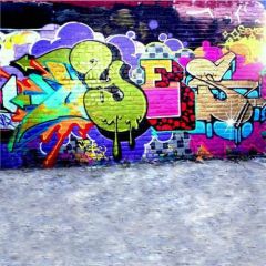 Graffiti Brick Wall Photography Scenery Backdrop Graffiti Theme Banner EHY-013