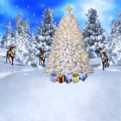 Tall Christmas Tree Photography Scenery Backdrop Christmas Theme Banner EHY-022