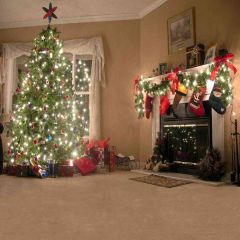 Xmas Tree Lights Photography Scenery Backdrop Christmas Theme Banner EHY-023
