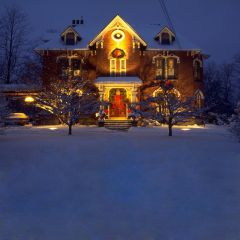 Snowy Night Photography Scenery Backdrop Snow Theme Banner EHY-029