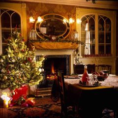 Xmas Eve Dinner Photography Scenery Backdrop Christmas Theme Banner EHY-033