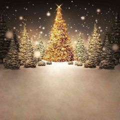 Enchanting Snowy Night Photography Scenery Backdrop Christmas Theme Banner EHY-037