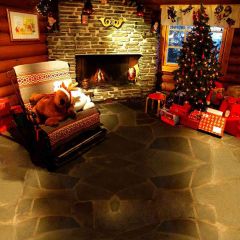 Warm Xmas Eve Photography Scenery Backdrop Christmas Theme Banner EHY-041