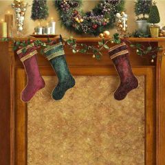 Xmas Stockings Photography Scenery Backdrop Christmas Theme Banner EHY-063