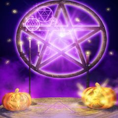 Sacred Fire Photography Scenery Backdrop Halloween Theme Banner EHY-112