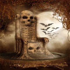 Scare Stone Photography Scenery Backdrop Halloween Theme Banner EHY-119