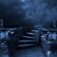 Cold Stair Photography Scenery Backdrop Night Theme Banner EHY-145