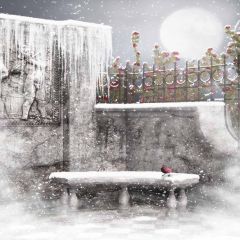 Snow Under The Light Photography Scenery Backdrop Snow Theme Banner EHY-170