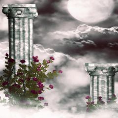 The Cloud Moon Photography Scenery Backdrop Arches or Pillars Theme Banner EHY-198