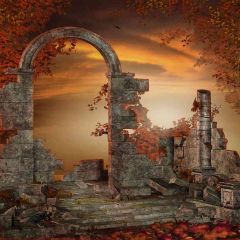 Door Of The Sunset Photography Scenery Backdrop Arches or Pillars Theme Banner EHY-364