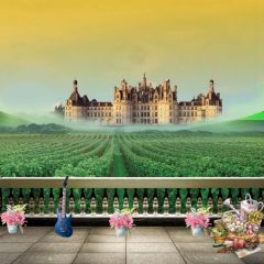 Distant Castle Photography Scenery Backdrop Balcony Landscape Theme Banner EHY-378