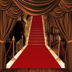 Indoor Red Carpet Stairs Photography Scenery Backdrop Stage Carpet Theme Banner EHY-390