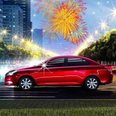 Roadside Luxury Car Photography Scenery Backdrop Streetscape Theme Banner EHY-398