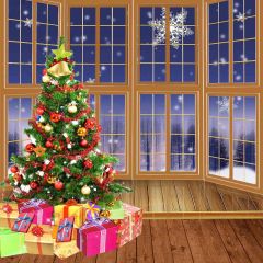 Stack Of Xmas Gifts Photography Scenery Backdrop Christmas Theme Banner EHY-450