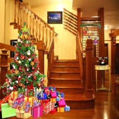 Piles Of Xmas Gifts Photography Scenery Backdrop Christmas Theme Banner EHY-454