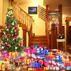 Exquisite Xmas Gifts Photography Scenery Backdrop Christmas Theme Banner EHY-462