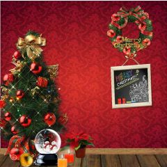 Pretty Xmas Tree Photography Scenery Backdrop Christmas Theme Banner EHY-465