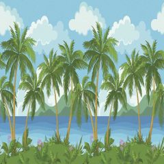 Tree Cloud River Grass Photography Scenery Backdrop Cartoon Theme Banner EUV-061