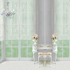 Window Desk Ceiling Lamp Flower Desk Chair Photography Scenery Backdrop Indoor Theme Banner EUV-083