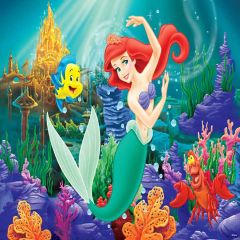 Underwater World Mermaid Fish Photography Scenery Backdrop Cartoon Theme Banner EUV-143