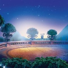 Tree Road Moonlight Photography Scenery Backdrop Terrace Scenery Theme Banner EUV-215