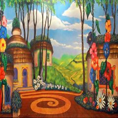 Horse Flower Tree Cloud Photography Scenery Backdrop Cartoon Theme Banner EUV-464