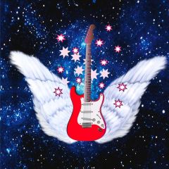 Guitar Wing Star Night Sky Photography Scenery Backdrop Music Dance Theme Banner EUV-637