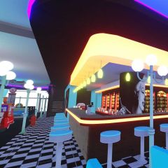 Bar Chair Image Light Photography Scenery Backdrop Retro Nostalgia Theme Banner EUV-699