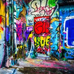 Graffiti Colour Letter Wall Photography Scenery Backdrop Graffiti Theme Banner EUV-704