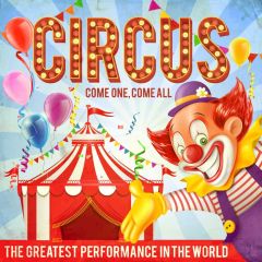 Circus Clown Cap Balloon Photography Scenery Backdrop Circus Show Theme Banner EUV-746