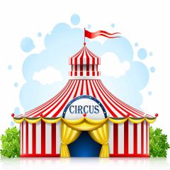 Circus Camp Cloud Grass Photography Scenery Backdrop Circus Show Theme Banner EUV-795