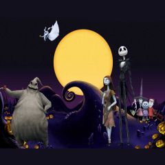 Moon Cartoon Character Pumpkin Latern Photography Scenery Backdrop Halloween Theme Banner EUV-832