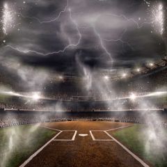 Court Grass Audience Lightning Photography Scenery Backdrop Sports Theme Banner EUV-958