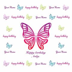 Happy Birthday Baby Banner Photography Scenery Backdrop Step and Repeat Banner Theme Banner IYC-009