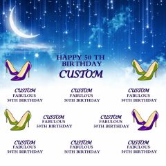 Happy 50Th Birthday Banner Photography Scenery Backdrop Step and Repeat Banner Theme Banner IYC-010