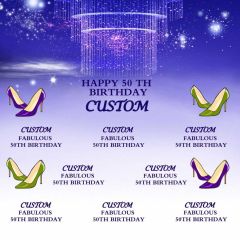Happy 50Th Birthday Banner Photography Scenery Backdrop Step and Repeat Banner Theme Banner IYC-011