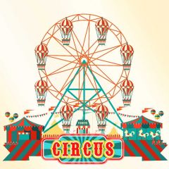 Whirligig Ferris Wheel Amusement Park House Photography Scenery Backdrop Circus Show Theme Banner IYC-014