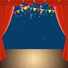 Curtain Firework Stage Photography Scenery Backdrop Birthday Party Theme Banner IYC-015