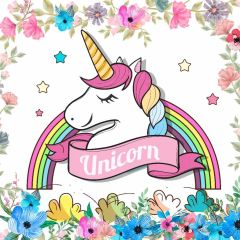 Horse Flower Rainbow Unicorn Photography Scenery Backdrop Birthday Party Theme Banner IYC-025
