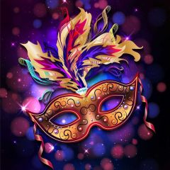 Mask Light Bubble Leather Photography Scenery Backdrop Masquerade Theme Banner IYC-036