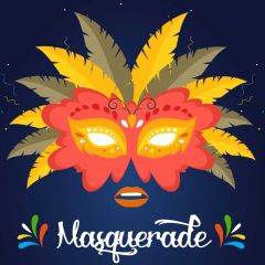 Mask Fur Masquerade Photography Scenery Backdrop Masquerade Theme Banner IYC-040