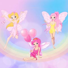 Fair Rainbow Ballon Butterfly Photography Scenery Backdrop Cartoon Theme Banner IYC-044