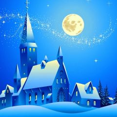 Moon Star Castle Snoe Photography Scenery Backdrop Night Theme Banner IYC-048